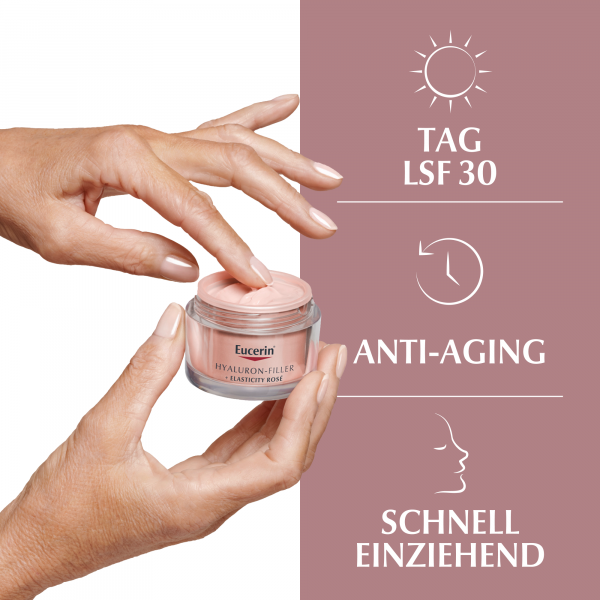 Bodyguardapotheke EUCERIN Hyaluron-Filler + Elasticity Rosé Tag LSF 30
