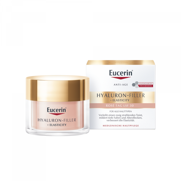 bodyguardapotheke EUCERIN Hyaluron-Filler + Elasticity Rosé Tag LSF 30