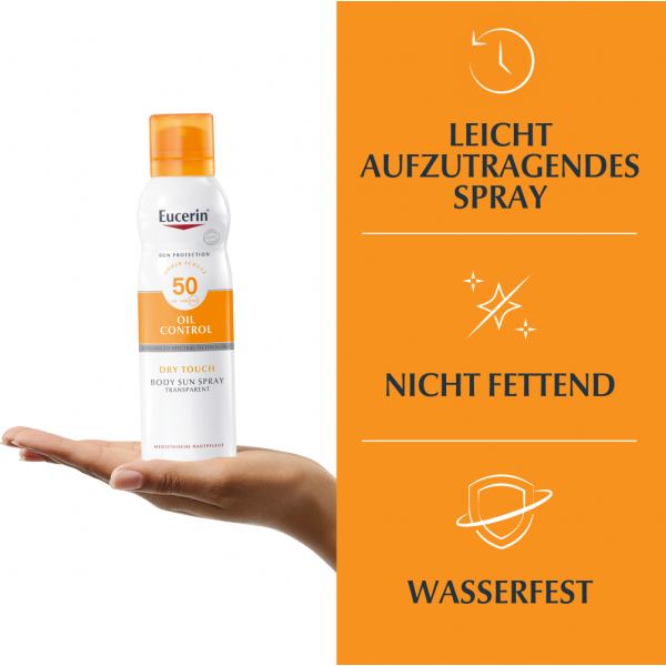 Bodyguardapotheke EUCERIN Sun Oil Control Body Transp.Aerosol LSF 50