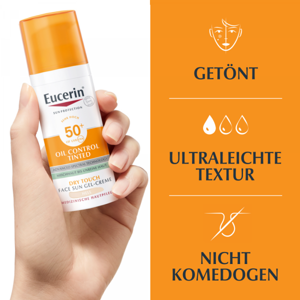 Bodyguardapotheke EUCERIN Sun Oil Control Tinted Creme LSF 50+ Hell