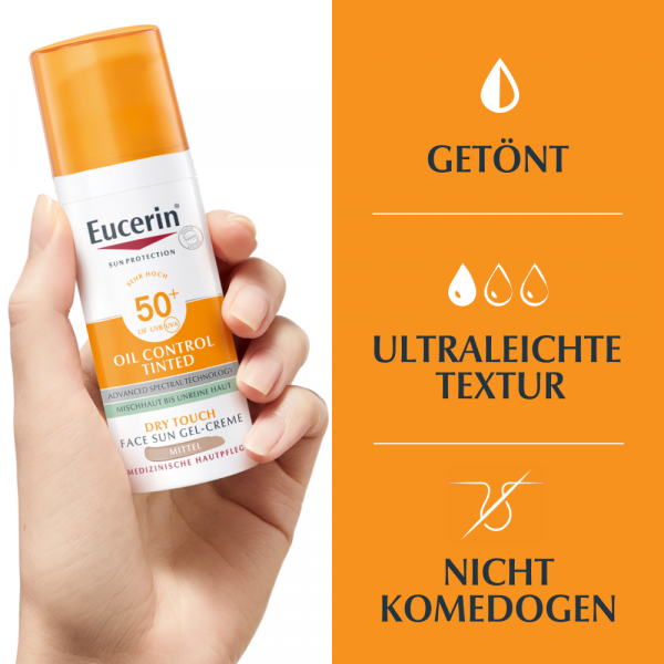 Bodyguardapotheke EUCERIN Sun Oil Control Tinted Creme LSF 50+ Mitt