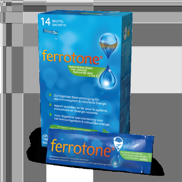 bodyguardapotheke FERROTONE flüssiger Eisenlieferant mit Apfelsaftkonzentrat und Vitamin C Beutel