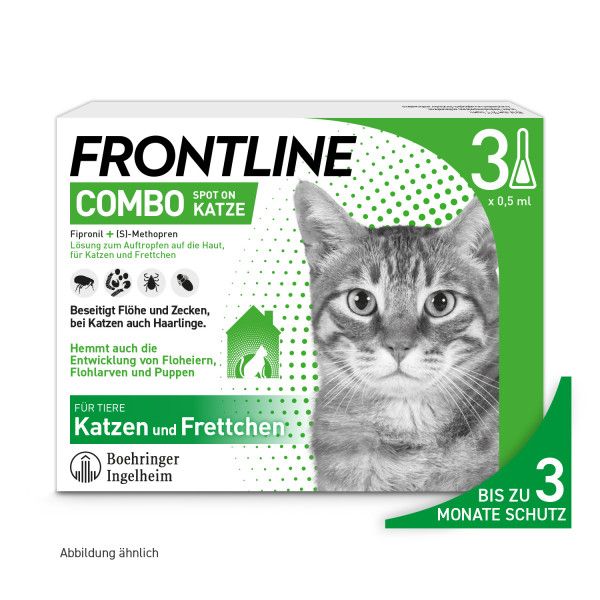 bodyguardapotheke FRONTLINE COMBO gegen Zecken Flöhe (Flöhe Eier Larven Puppen) für Katzen
