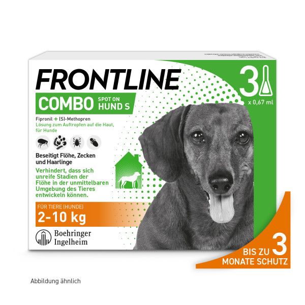 bodyguardapotheke FRONTLINE COMBO gegen Zecken Flöhe (Flöhe Eier Larven Puppen) für Hunde S