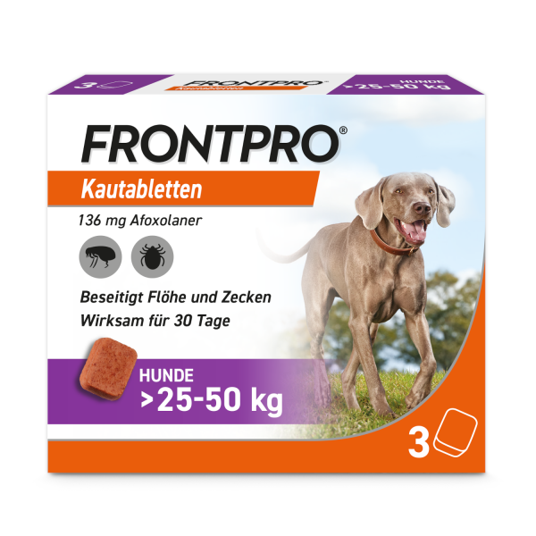 bodyguardapotheke FRONTPRO 136 mg Kautabletten f.Hunde >25-50 kg