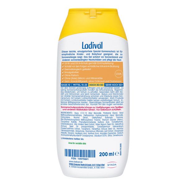 Bodyguardapotheke LADIVAL Kinder Allergische Haut Gel LSF 30