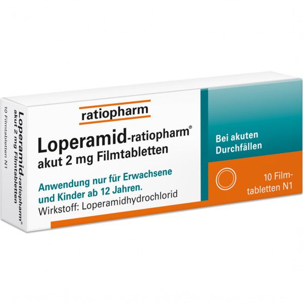 bodyguardapotheke LOPERAMID-ratiopharm akut 2 mg Filmtabletten bei akuten Durchfällen