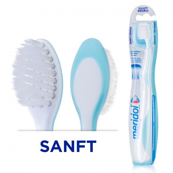 bodyguardapotheke meridol Zahnbürste Zahnfleischschutz mit sanften Borsten
