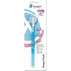 Bodyguardapotheke MIRADENT Plaquetest Mira2+Spiegel Blau Transparent