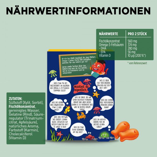 Bodyguardapotheke MÖLLER'S Omega-3 Gelee Fisch Erdbeere Kautabletten