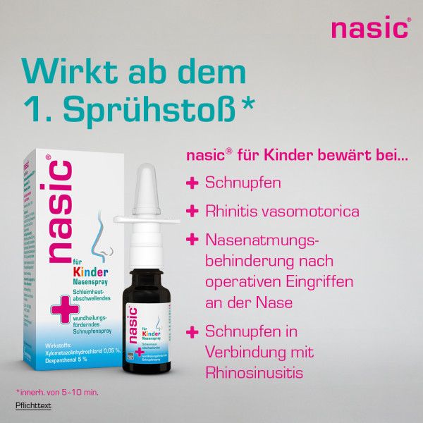 Bodyguardapotheke NASIC Für Kinder Nasenspray Abschwellendes Schnupfenspray Mit Xylometazolin & Dexpanthenol
