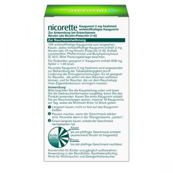 Bodyguardapotheke NICORETTE 2 Mg Freshmint Kaugummi