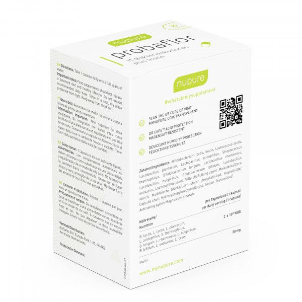 Bodyguardapotheke NUPURE Probaflor - 2-1 Rezeptur Mit 11 Bakterienkulturen + Inulin