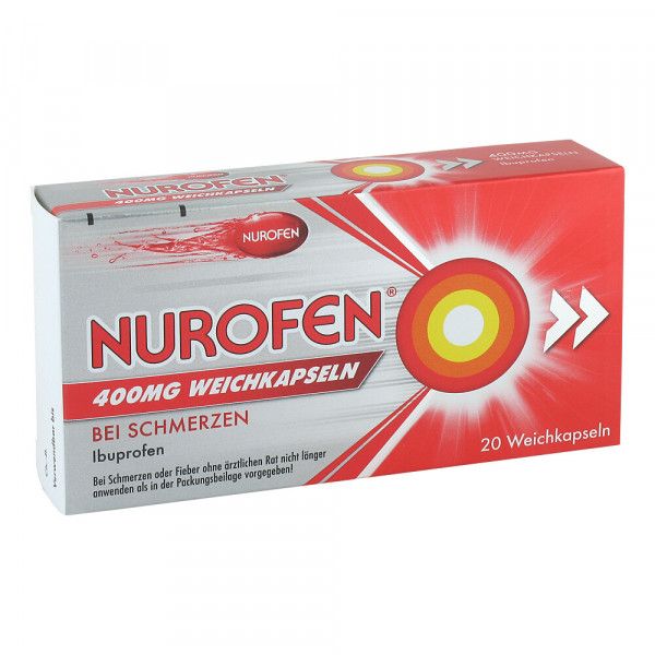 bodyguardapotheke NUROFEN 400 mg Weichkapseln Ibuprofen bei Schmerzen flüssiger Kern schnellere Aufnahme vom Körper