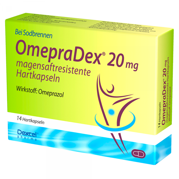 bodyguardapotheke OMEPRADEX 20 mg Omeprazol magensaftresistente Hartkapseln bei Sodbrennen