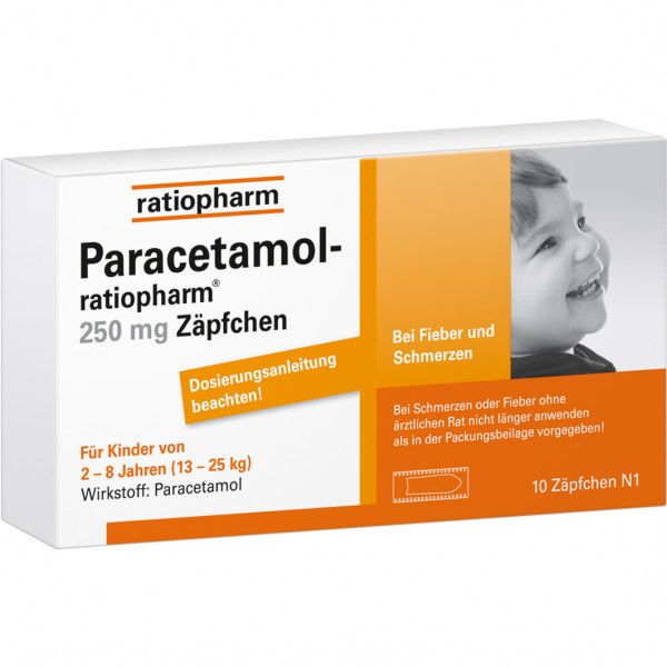 bodyguardapotheke PARACETAMOL-ratiopharm 250 mg Zäpfchen