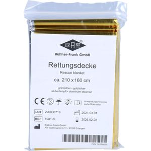 bodyguardapotheke RETTUNGSDECKE KFZ 160x210 cm gold/silber