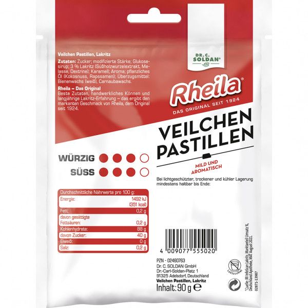 Bodyguardapotheke RHEILA Veilchen Pastillen Mit Zucker