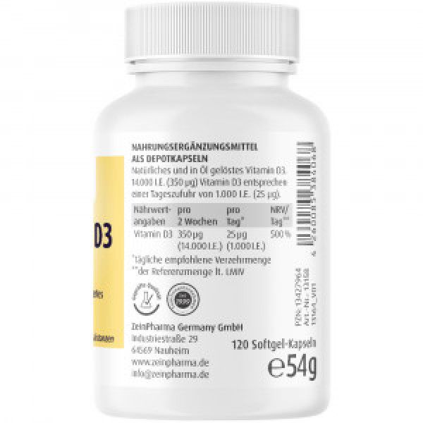 Bodyguardapotheke VITAMIN D3 14.000 I.E. Softgel-Kapseln ZeinPharma