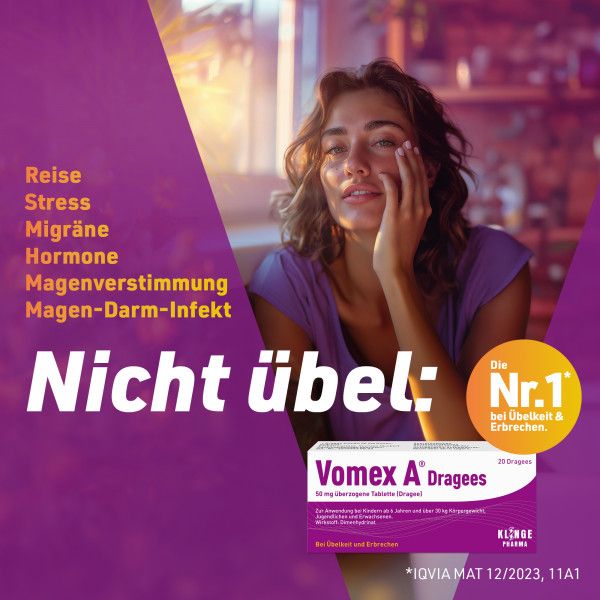 Bodyguardapotheke VOMEX A Dragees 50 Mg überzogene Tabletten