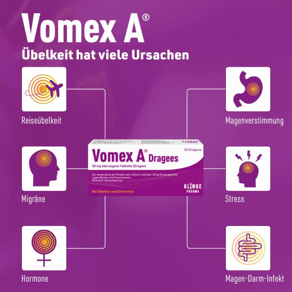 Bodyguardapotheke VOMEX A Dragees 50 Mg überzogene Tabletten