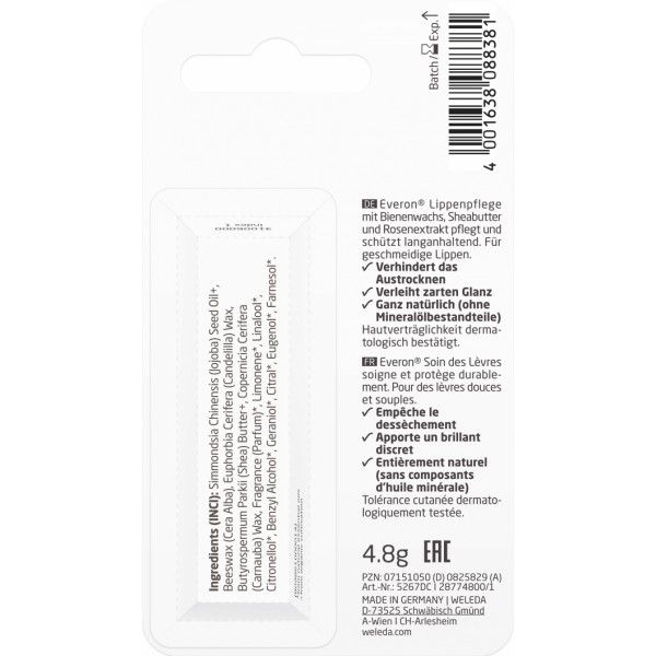 Bodyguardapotheke Weleda Everon Lippenpflege - Pflegt & Schützt Trockene Lippen