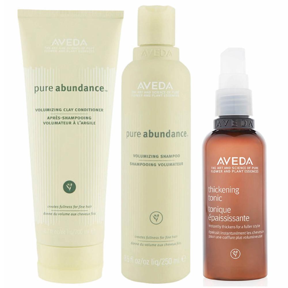 lookfantastic Aveda Pure Abundance Shampoo Conditioner and Thickening Tonic Trio