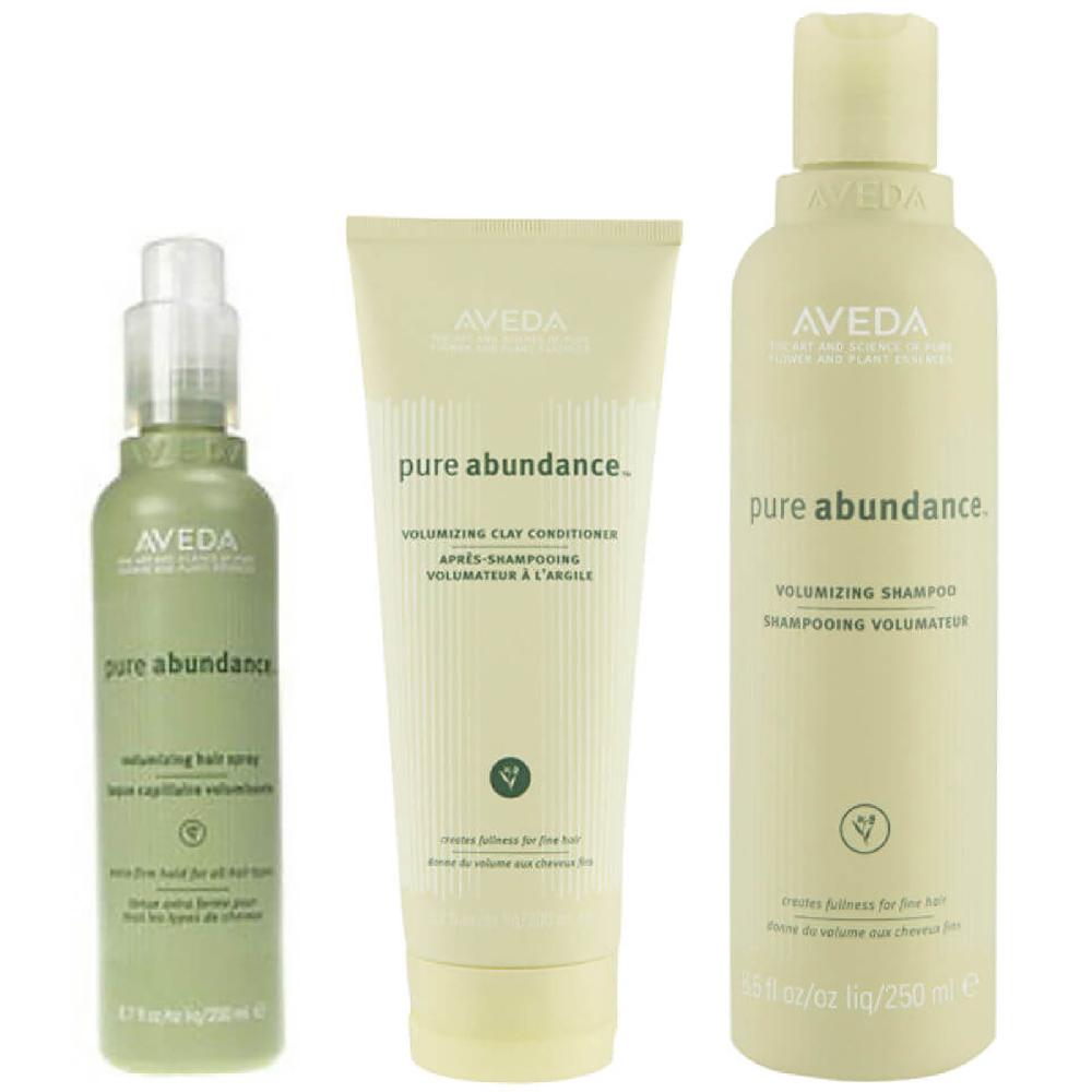 lookfantastic Aveda Volumen Haarpflege Trio Pure Abundance Shampoo Conditioner & Hair Spray
