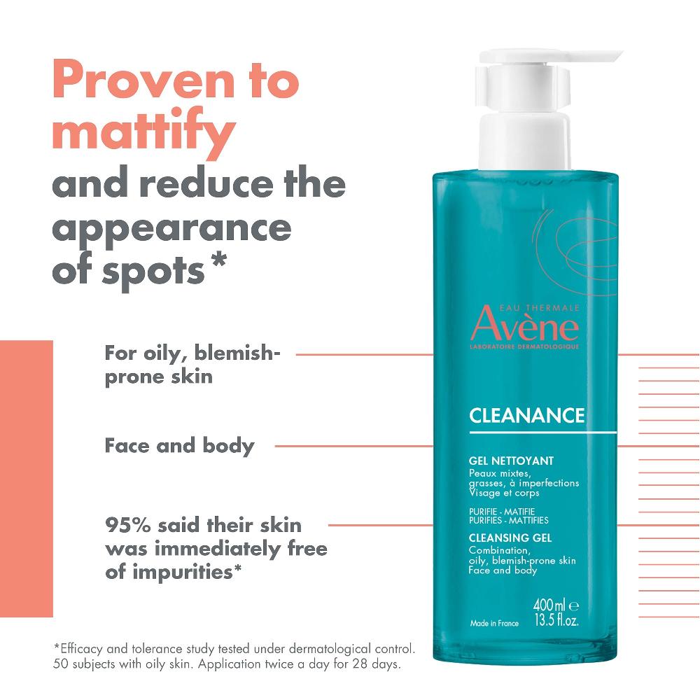 Lookfantastic Avène Cleanance Cleansing Gel For Oily Blemish Prone Skin 400ml