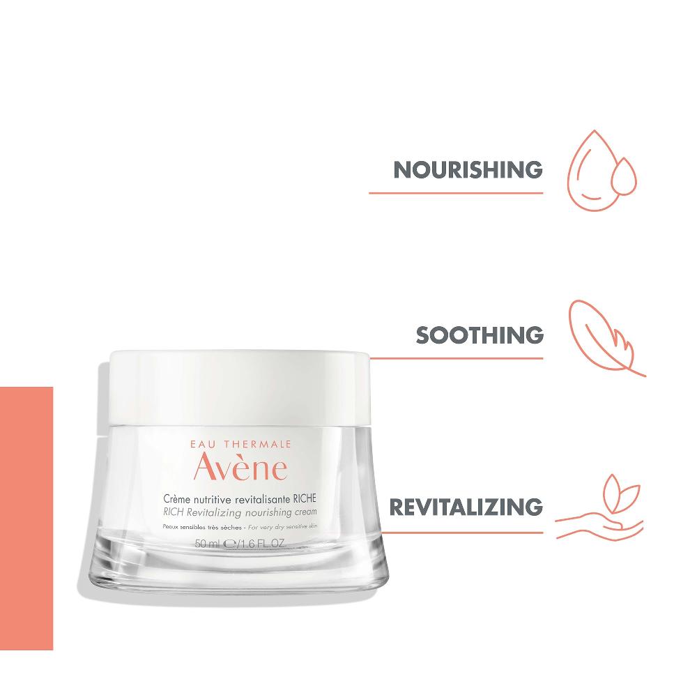 Lookfantastic Avène Les Essentiels Revitalizing Nourishing Cream Moisturiser For Dry Sensitive Skin 50ml