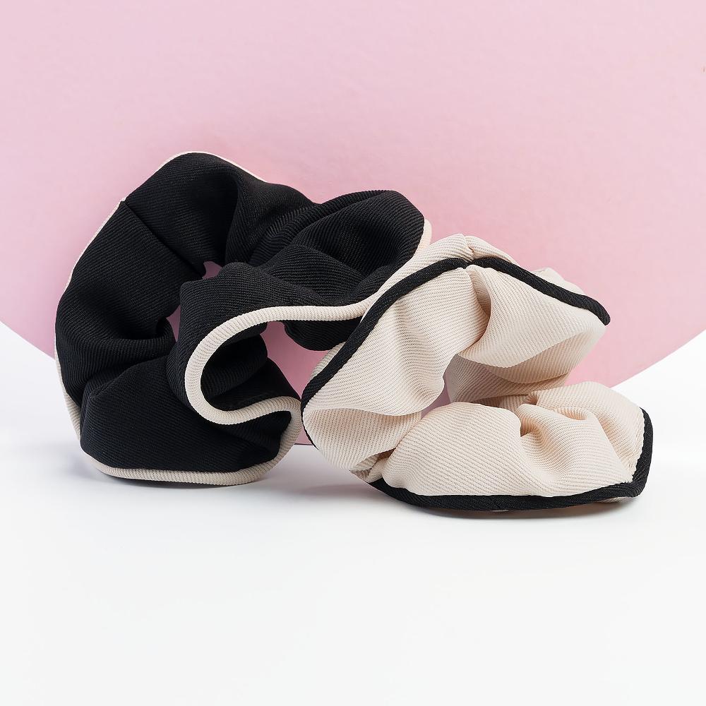 Lookfantastic Brushworks Contrast Scrunchies - Black & White - 2 Pack
