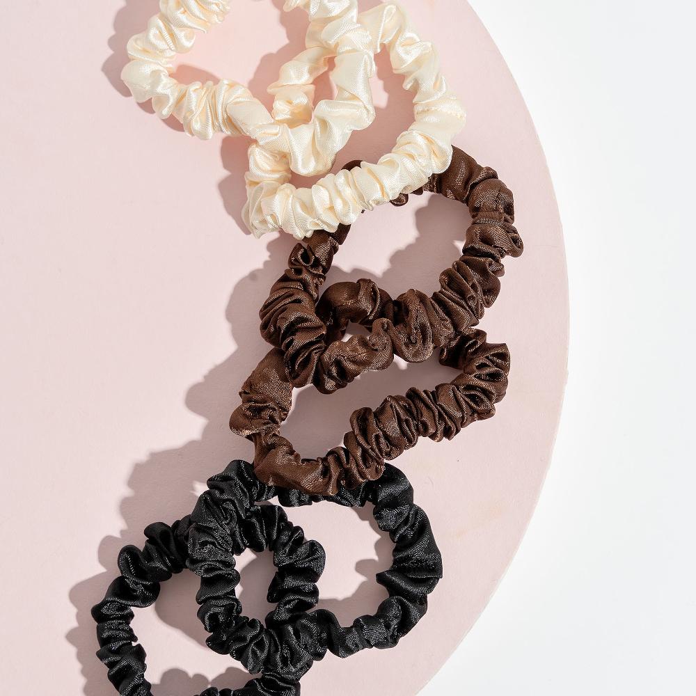 Lookfantastic Brushworks Skinny Satin Scrunchies - 6 Pack