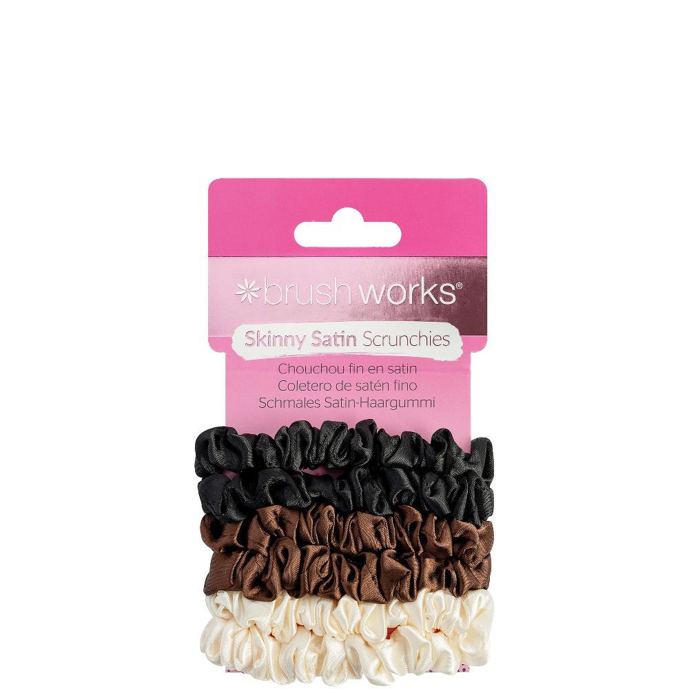lookfantastic brushworks Skinny Satin Scrunchies - 6 Pack