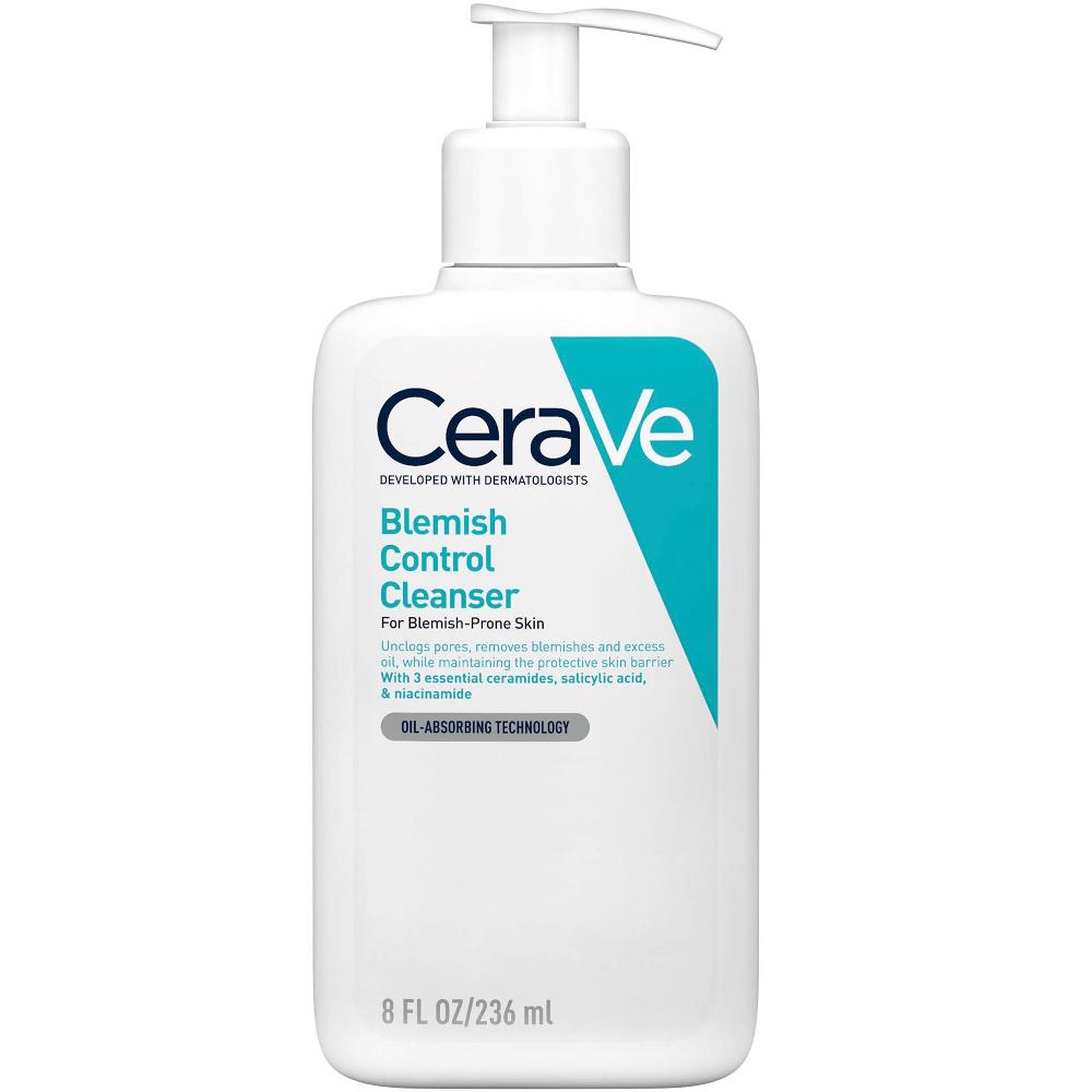 lookfantastic CeraVe Blemish Control Face Cleanser with 2% Salicylic Acid & Niacinamide for Blemish-Prone Skin 236ml