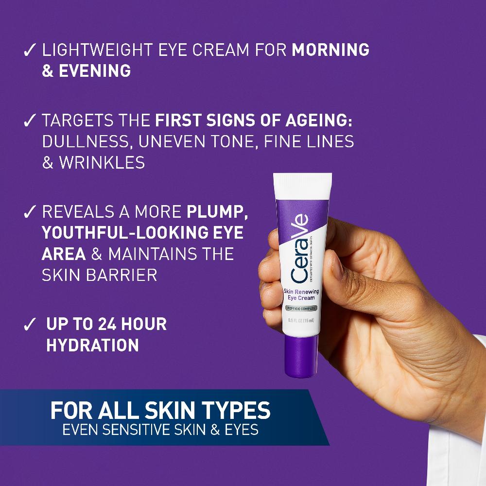 Lookfantastic CeraVe Daily Care Routine For First Signs Of Ageing Eye Cream Vitamin C Serum And Moisturiser With SPF50