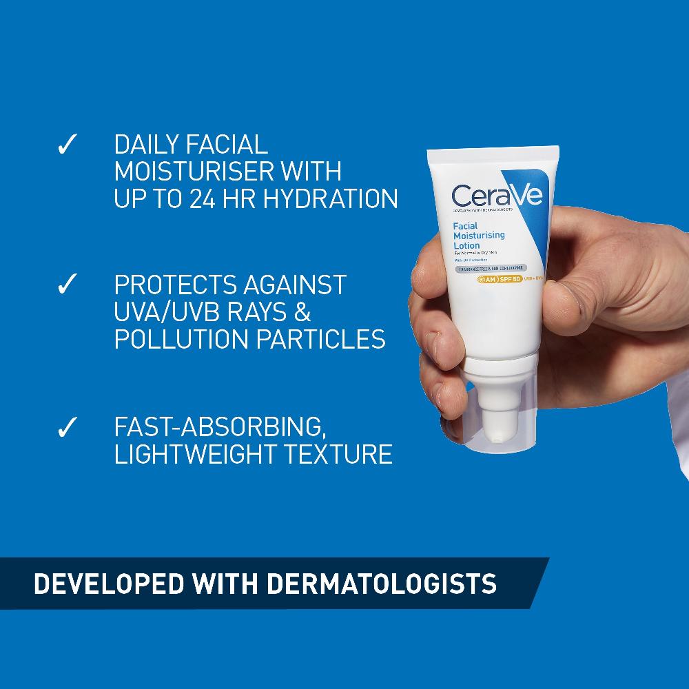 Lookfantastic CeraVe Day & Night Facial Moisturising Duo For Dry Skin With SPF 50 And Niacinamide