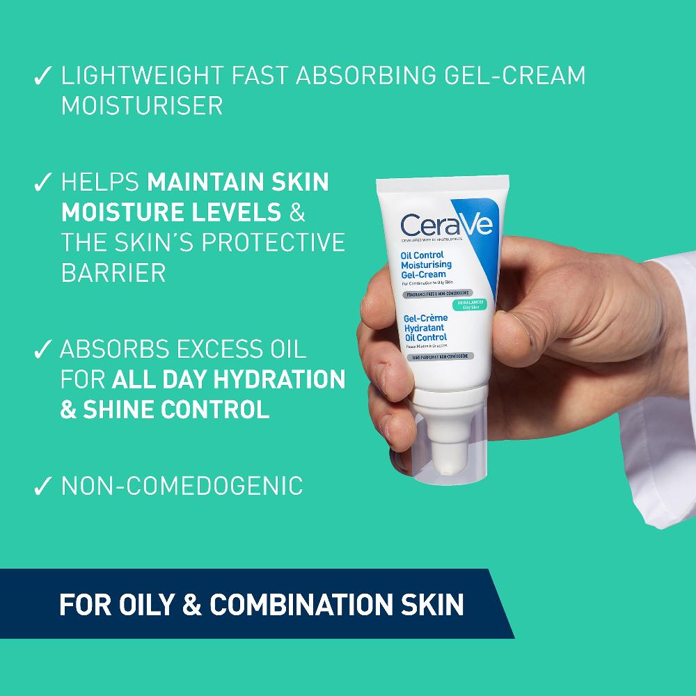 Lookfantastic CeraVe Oil Control Moisturising Gel-Cream With Oil Absorbing Technology And Ceramides For Combination And Oily Skin 52ml