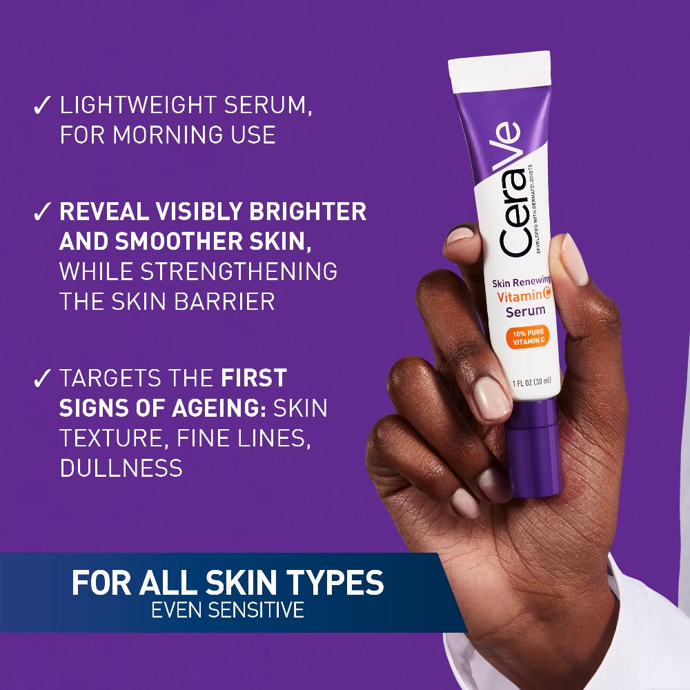 Lookfantastic CeraVe Skin Renewing Duo For Visibly Brighter Smoother Skin With Vitamin C Serum And Eye Cream