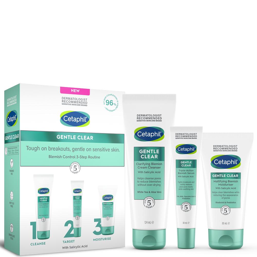 lookfantastic Cetaphil Gentle Clear 3-Stufen-Routine-Set zur Kontrolle von Hautunreinheiten