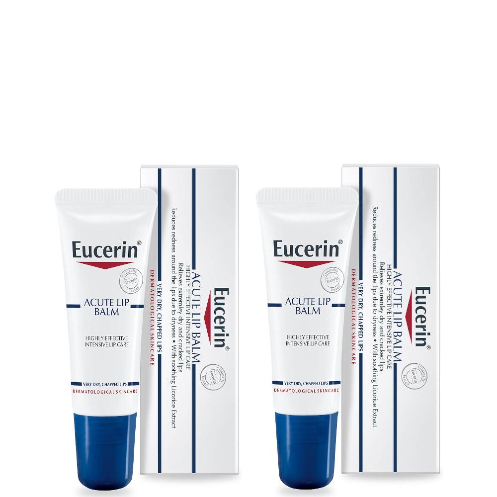 lookfantastic Eucerin Dry Skin Acute Lip Balm Duo 2 x 10ml