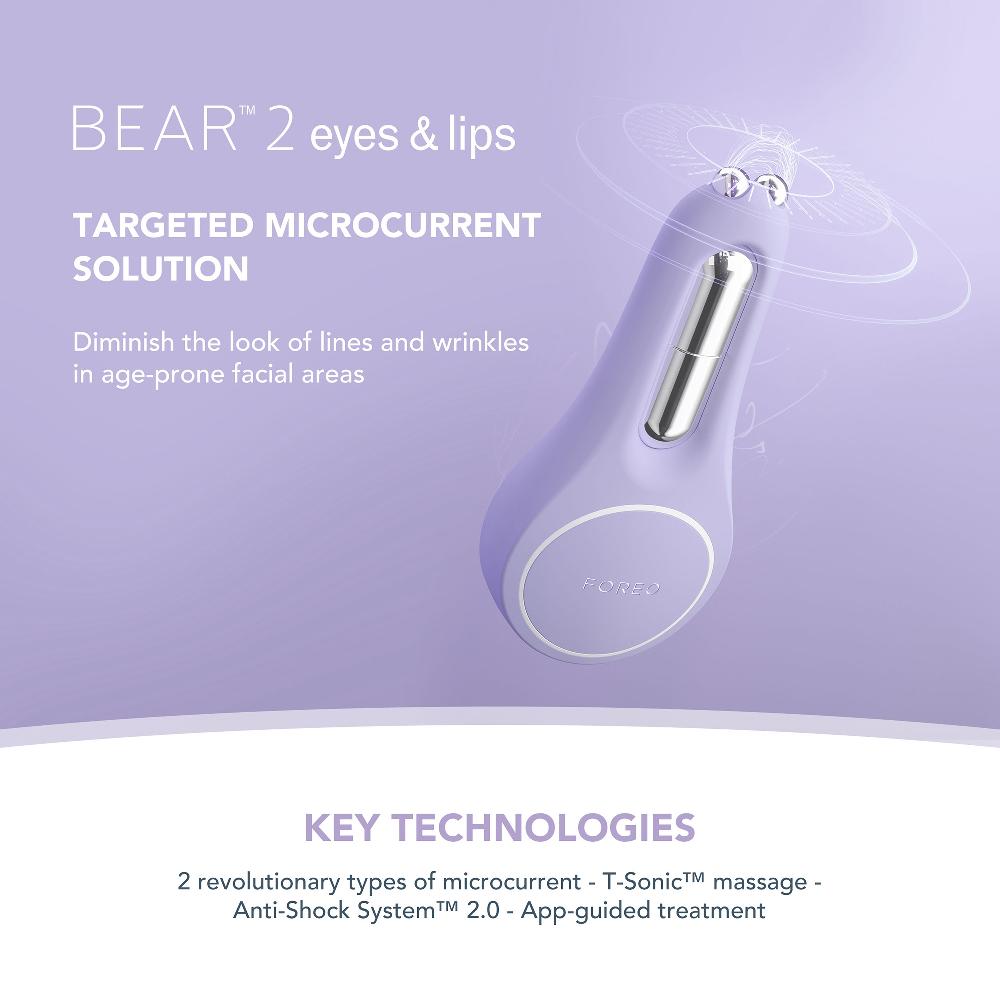 Lookfantastic FOREO BEAR 2 Eyes And Lips Supercharged Set - Lavender