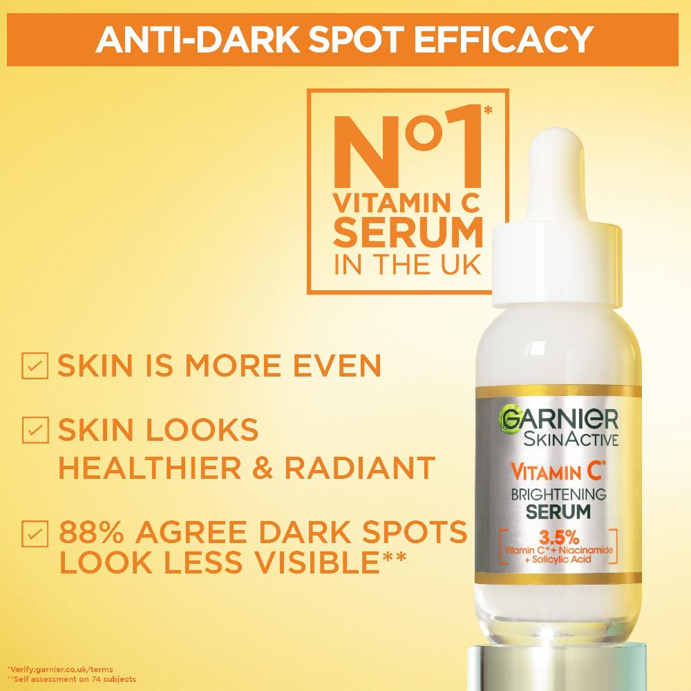 Lookfantastic Garnier 3.5% Vitamin C Niacinamide Salicylic Acid Brightening And Anti Dark Spot Serum 30ml