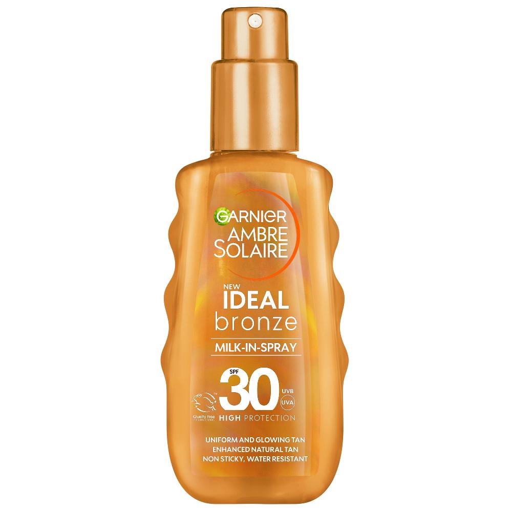 lookfantastic Garnier Ambre Solaire Ideal Bronze Milk-In Tanning Spray for Face and Body SPF30 150ml