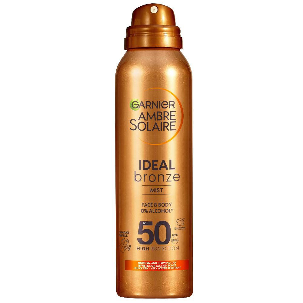 lookfantastic Garnier Ambre Solaire Ideal Bronze Tanning Mist for Face and Body SPF 50 150ml