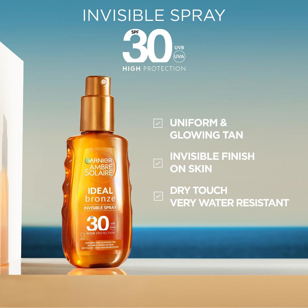 Lookfantastic Garnier Ambre Solaire Ideal Bronze Unsichtbares Bräunungsspray Für Gesicht Und Körper LSF 30 150 ml