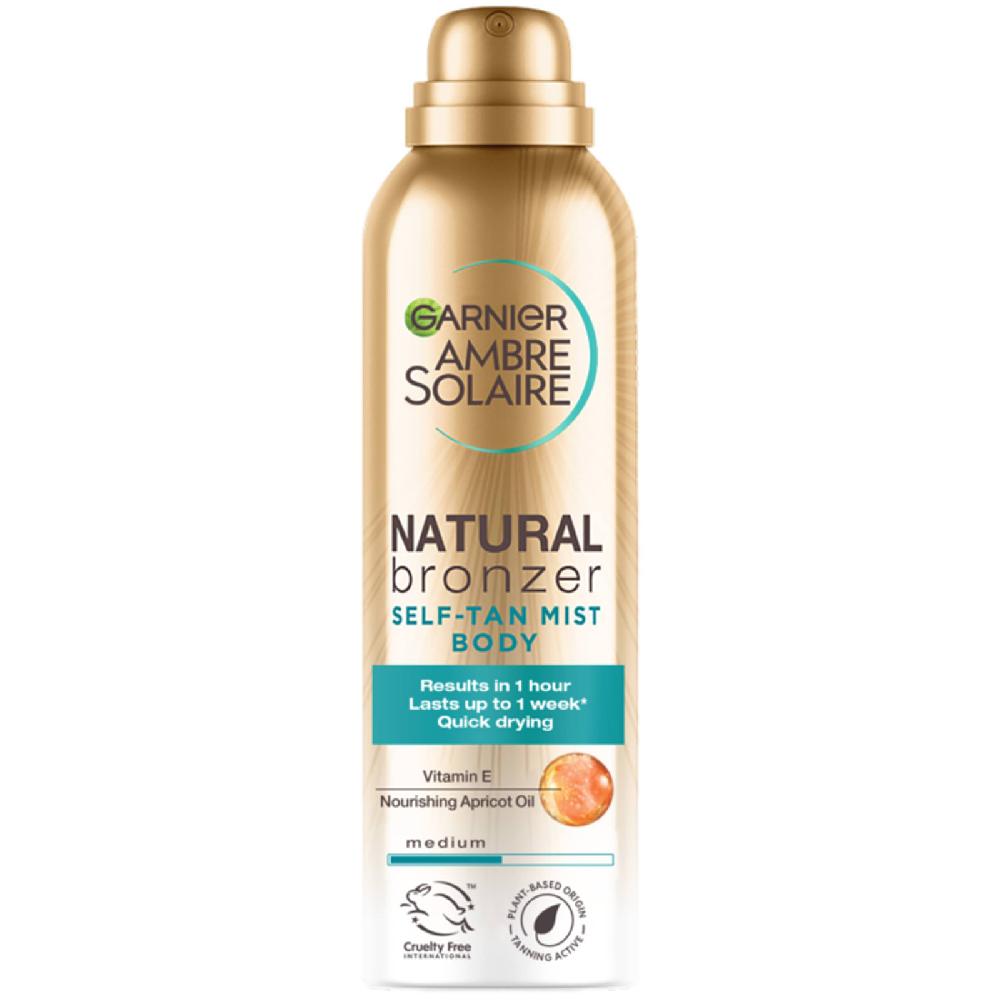 lookfantastic Garnier Ambre Solaire Natural Bronzer Quick Drying Body Self Tan Mist Medium 150ml