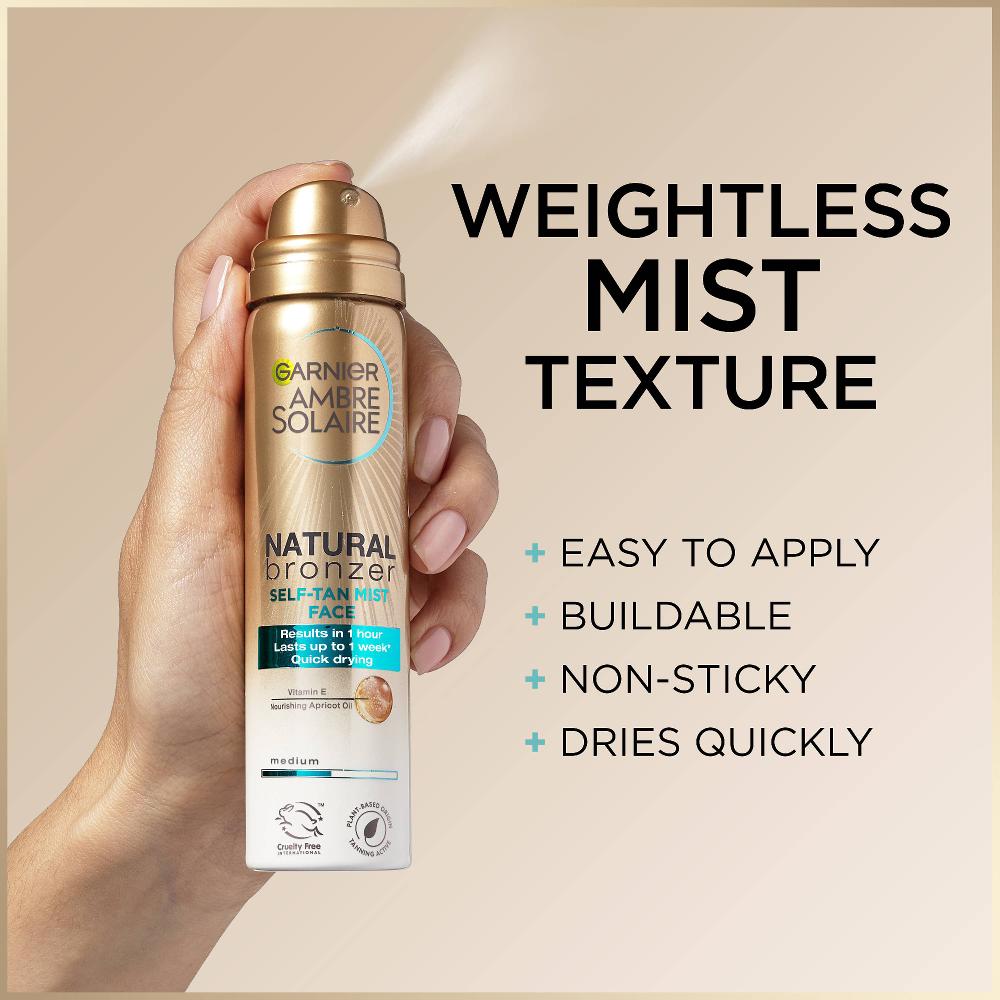 Lookfantastic Garnier Ambre Solaire No Streaks Bronzer Face Mist Spray - Original (75ml)