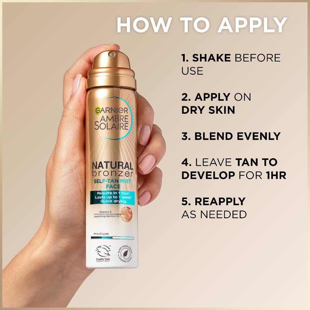 Lookfantastic Garnier Ambre Solaire No Streaks Bronzer Face Mist Spray - Original (75ml)