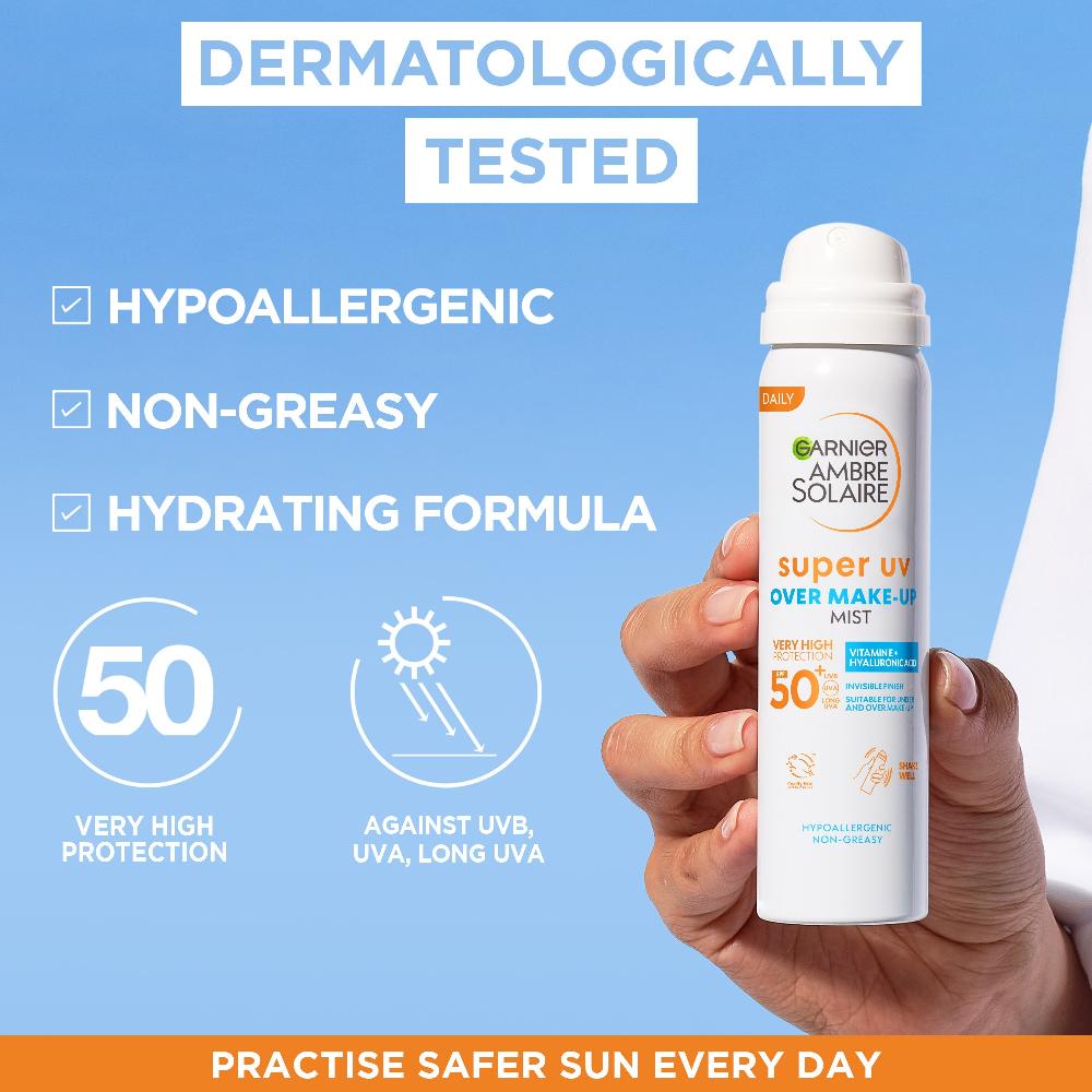 Lookfantastic Garnier Ambre Solaire Over Makeup Super UV Protection Mist SPF50 75ml