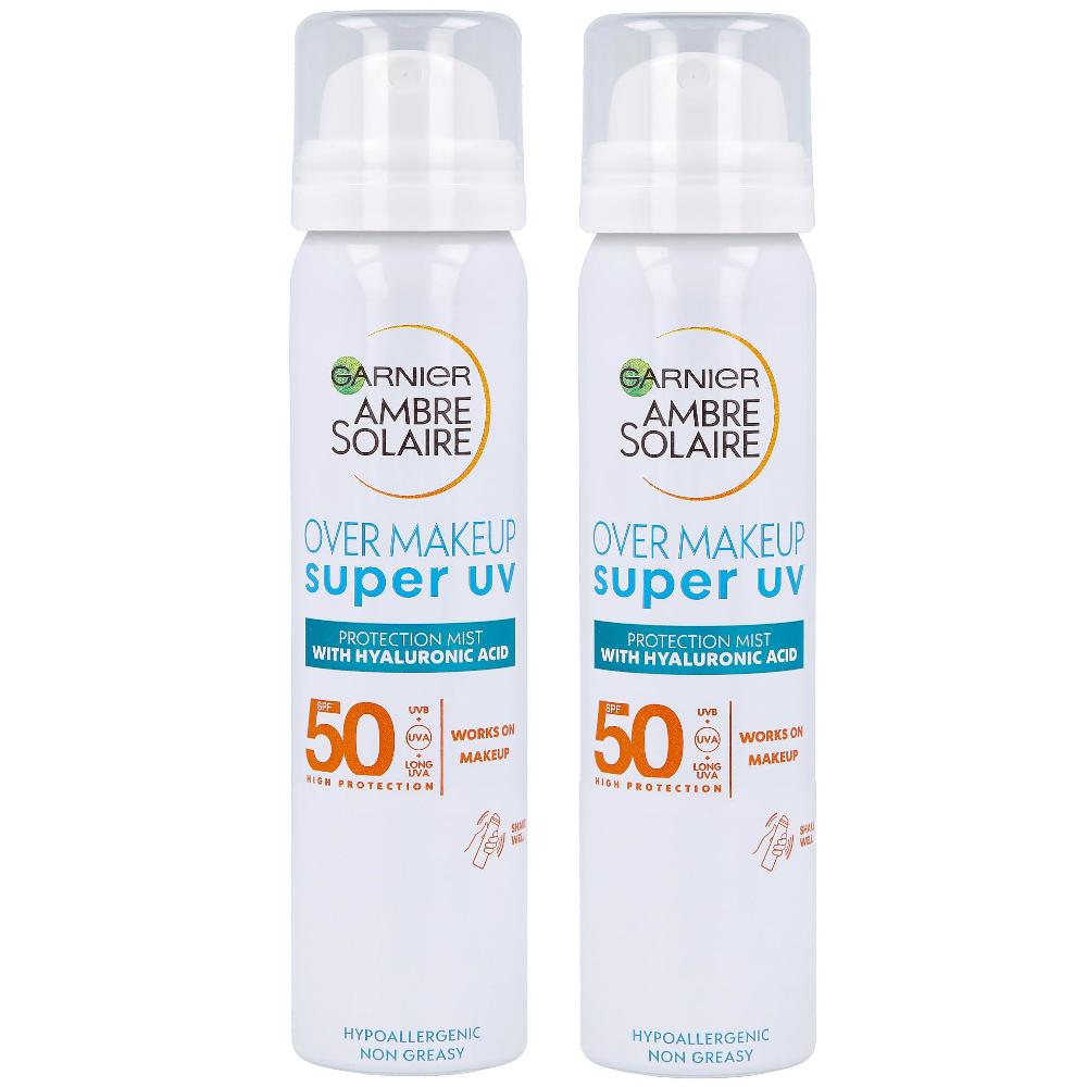 lookfantastic Garnier Ambre Solaire Over Makeup Super UV Protection Mist SPF50 75ml Duo